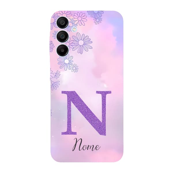 Capinha para Samsung A15 Anti Impacto Personalizada - Delicate Flowers Lilás com nome