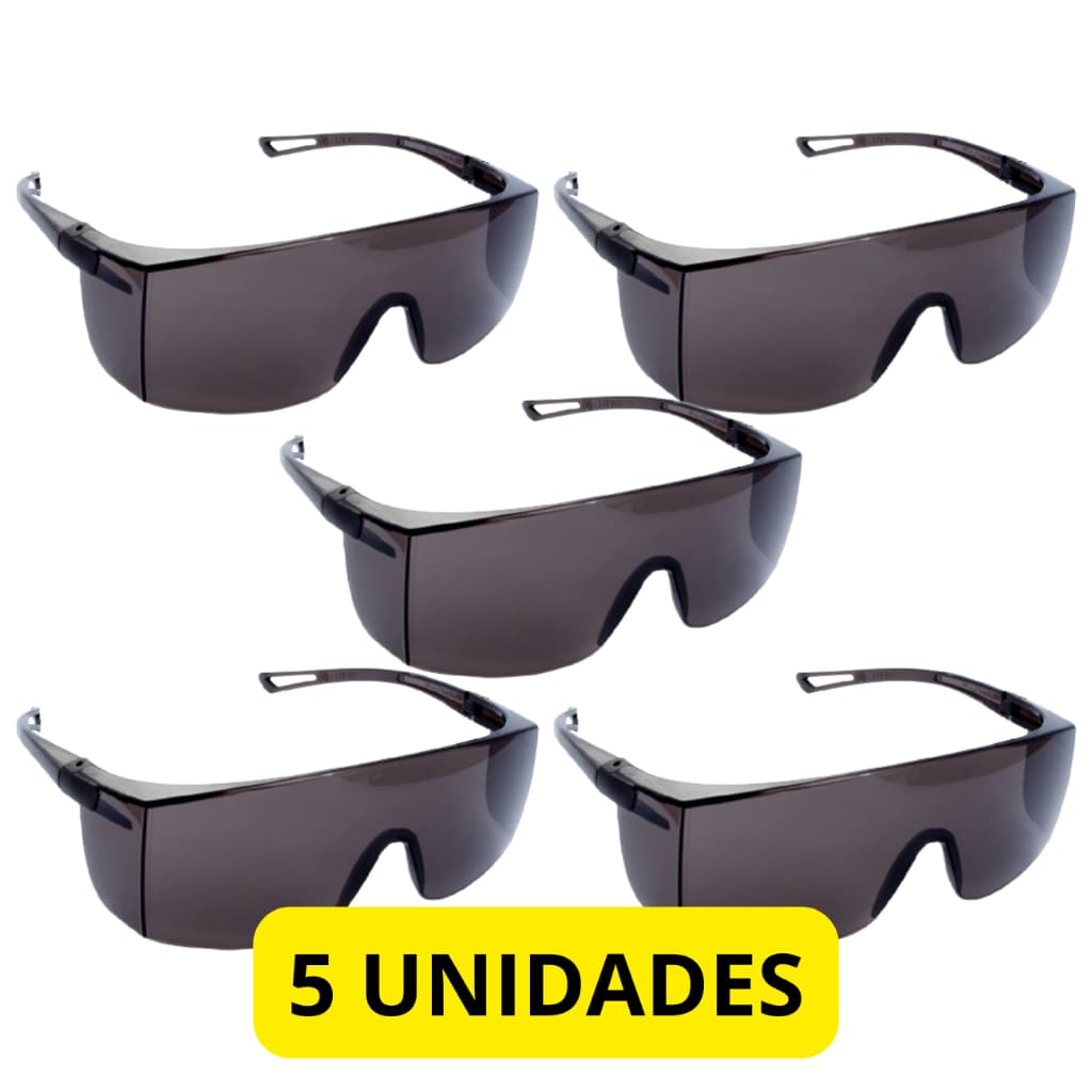 Jogo com 5 Óculos de Proteção Segurança Epi com CA Obras