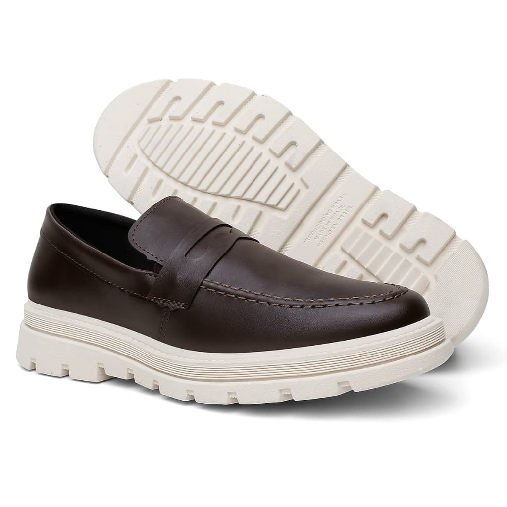 Sapato Masculino Social 032 Form's em Couro com Cadarço e Sola Plataforma - Conforto e Estilo