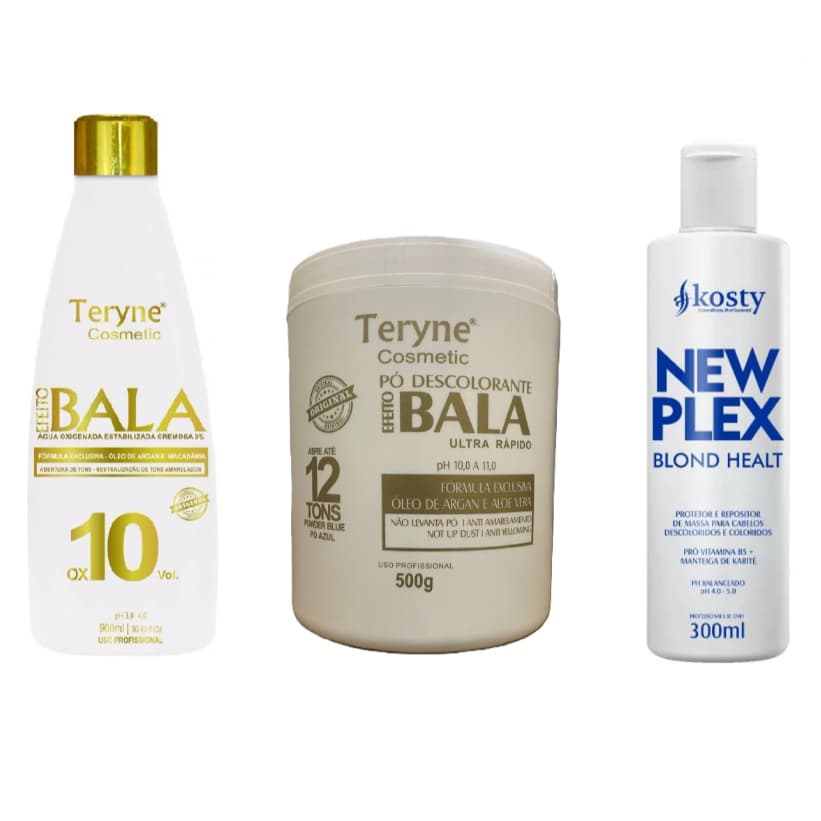 Pó bala Descolorante Teryne+ ox 10v + Plex
