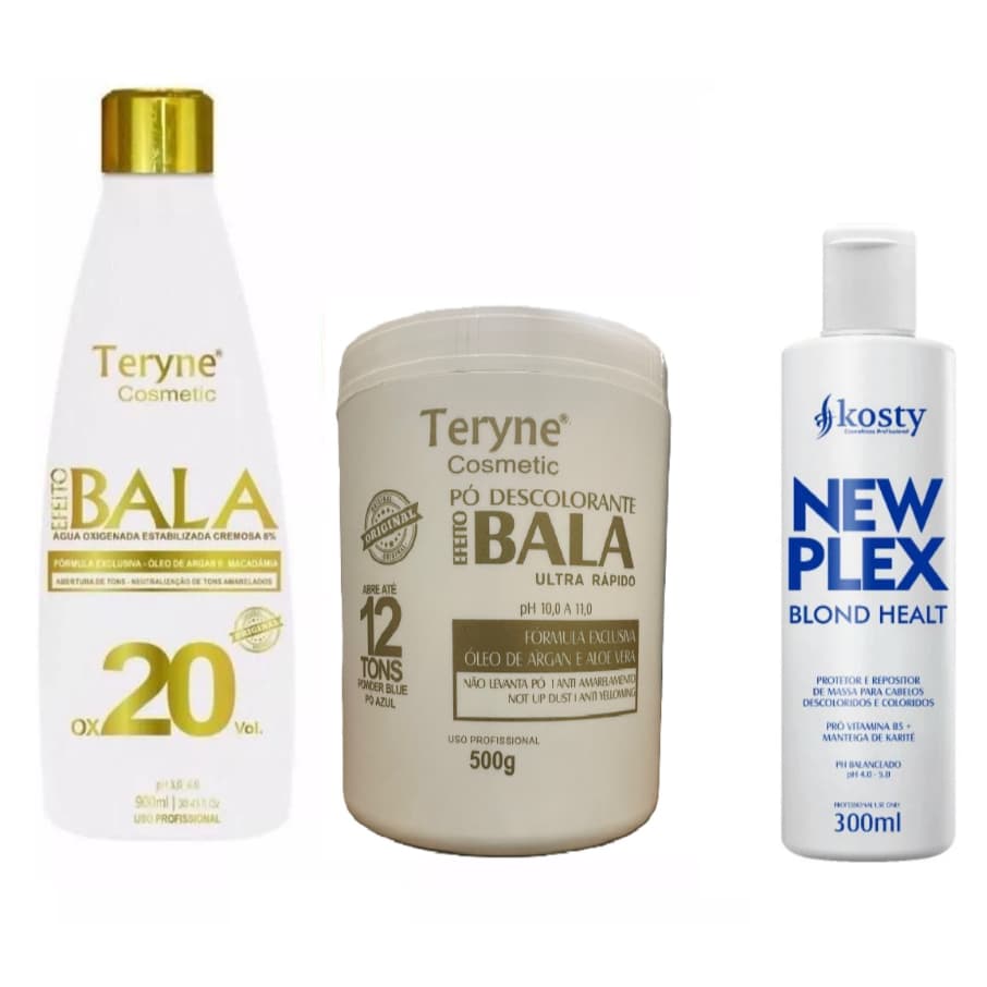 Pó bala Descolorante Teryne+ ox 20v + Plex