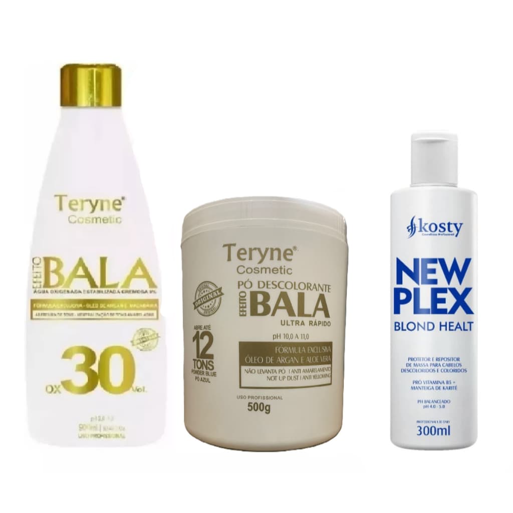 Pó bala Descolorante Teryne+ ox 30v + Plex