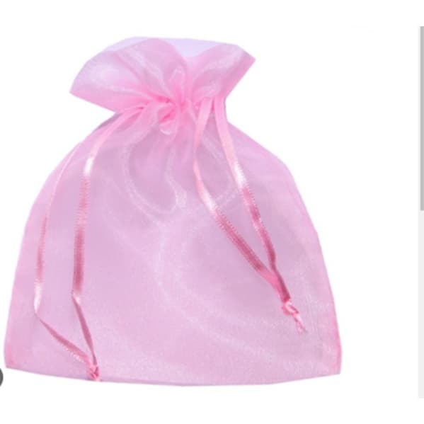 30 saquinhos de organza 10x15 rosa