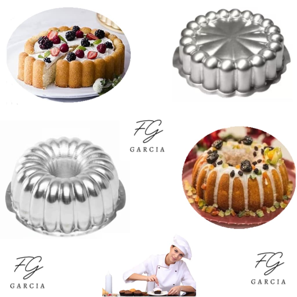 Conjunto 2 Assadeiras Bolo Decorado Charlotte e Gomada Torta Suiça em Alumínio IF 225