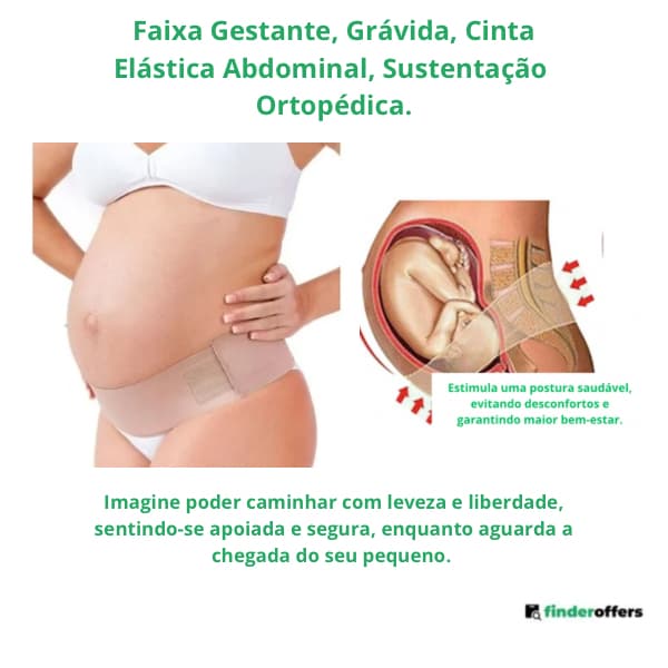 Faixa Gestante, Grávida, Cinta Elástica Abdominal, Sustentação Ortopédica.