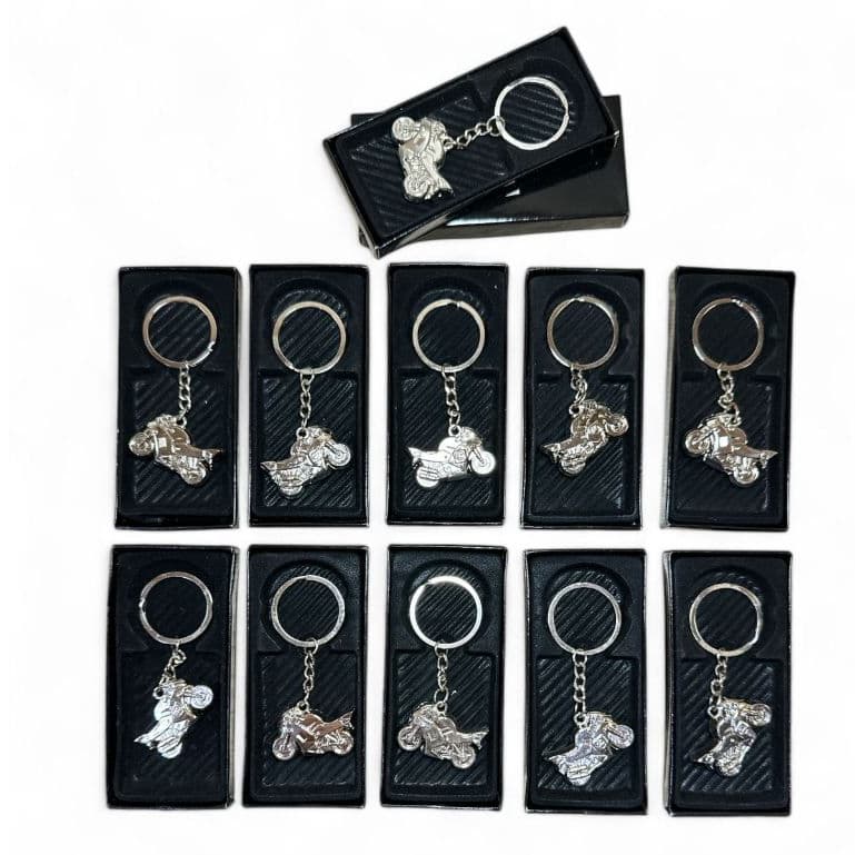 Conjunto De 2/6/12 Peças Mini Chaveiro De Motocicleta Metal Com Caixinha