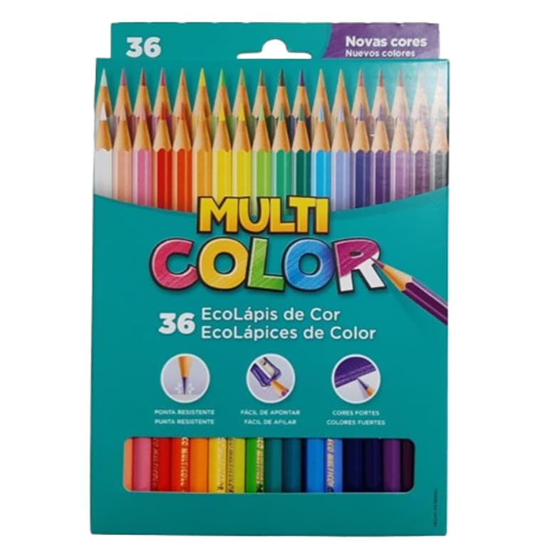 Lapis De Cor Escolar Multicolor Com 36 Cores Material Escolar Cores Viva