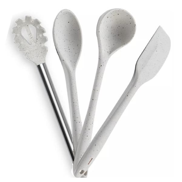 Kit Utensílios Cozinha Silicone Vanilla Flex 4 Peças Brinox Cor Branco