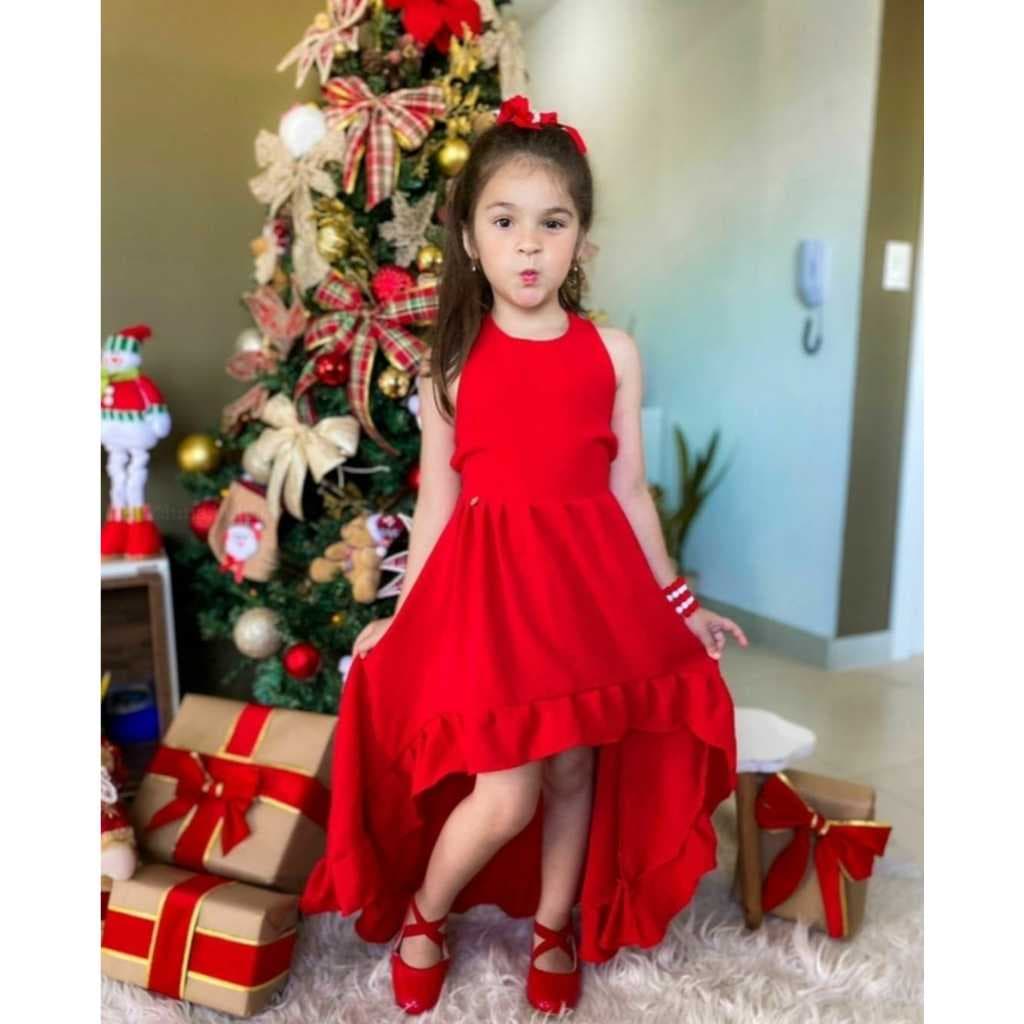 Vestido infantil feminino  festa de natal