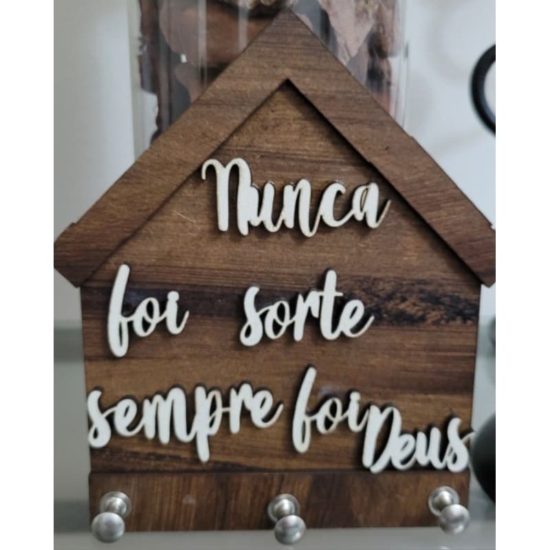Porta Chaves Em MDF Com frases Personalizadas Religiosas