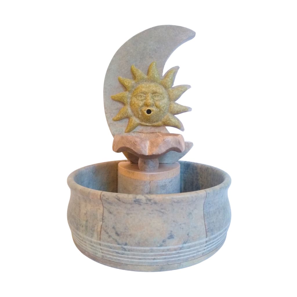 Fonte de Agua P/ Gato Cachorro Pedra Sabão Sol e Lua Rustica