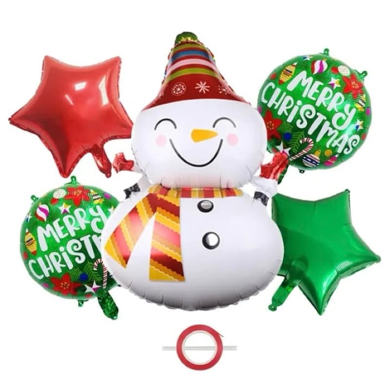 Kit C/5 pçs de Balão metalizado para Natal Lindo para Decoração de Festa de Natal l