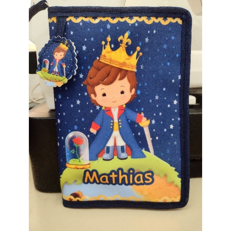 Capa para caderneta de vacina  IMPERMEÁVEL Porta Documentos Infantil com zíper- PEQUENO PRÍNCIPE