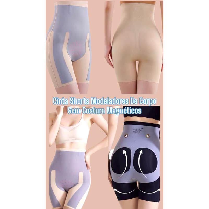 Short Cinta Modeladora Perde Peso Infravermelha Magnético Pós Parto Pós Cirúrgico Premium