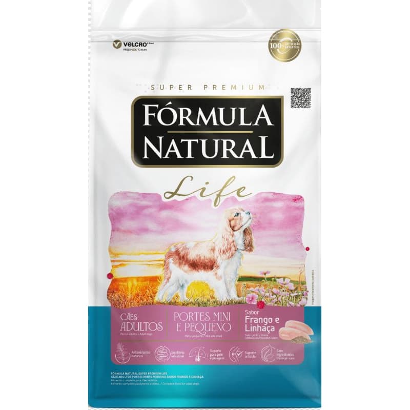5kg a Granel, FÓRMULA NATURAL LIFE RAÇAS PEQUENAS, Frango/Linhaça, Cães Adultos, Super Premium, ração para cachorro