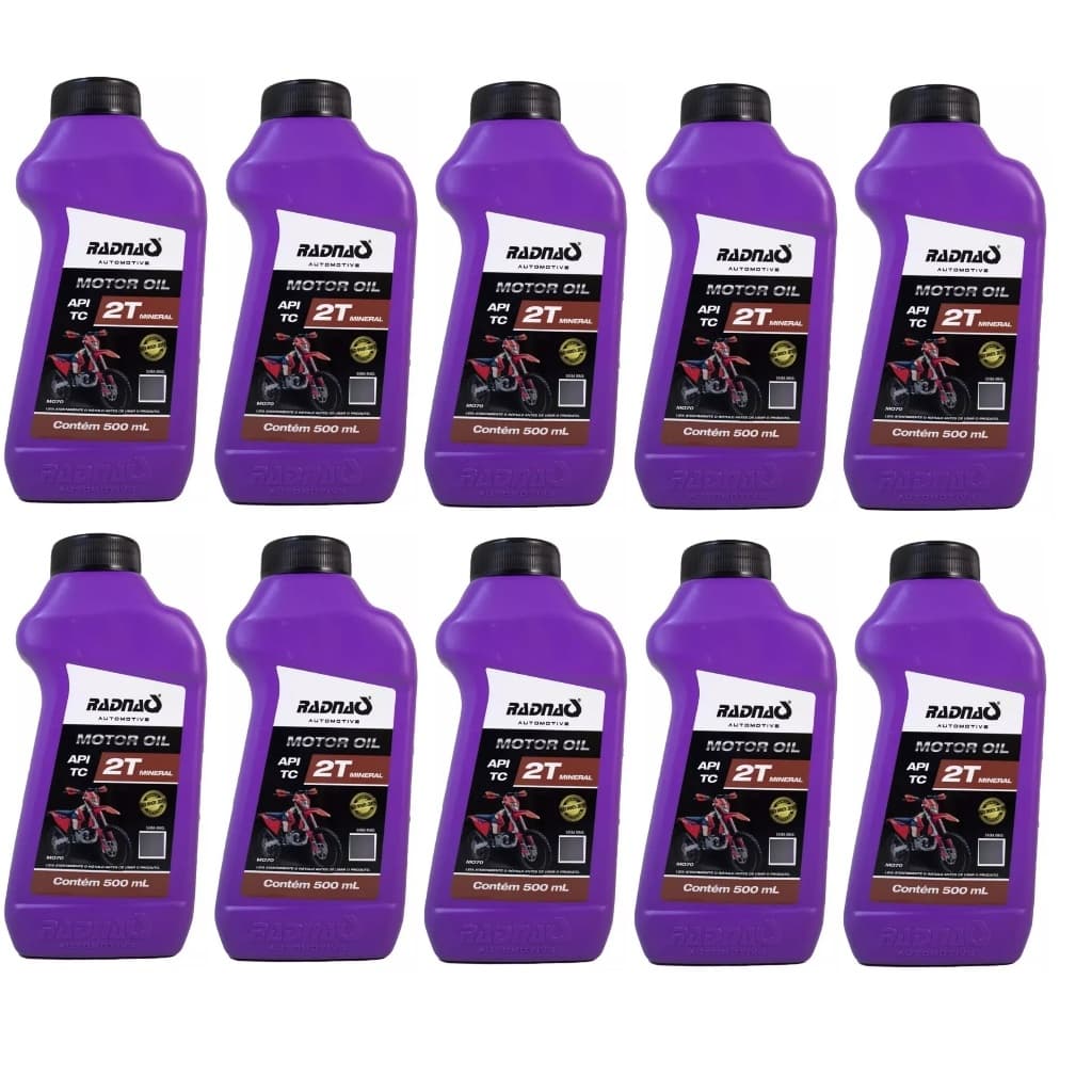 KIT 10 UNIDADES ÓLEO 2 TEMPOS RADNAQ 500ML API TC