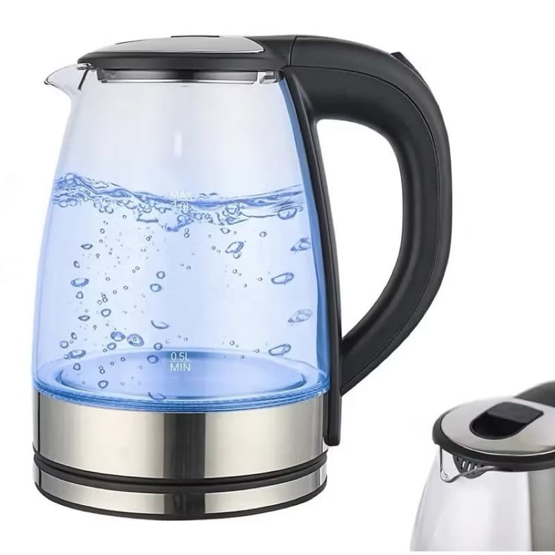 Chaleira Elétrica Vidro com LED 1,8L - Inox - 220V - Marca Eterny