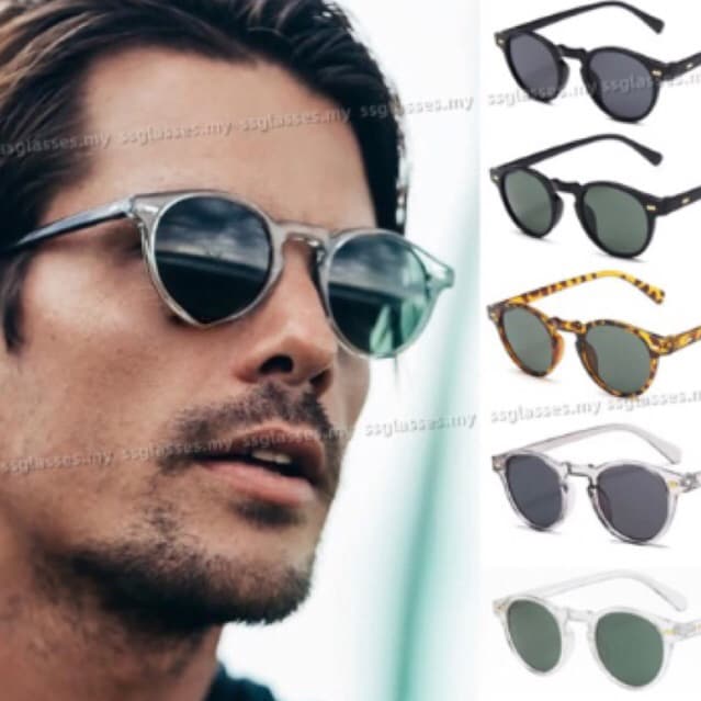 Moda Retrô Masculina/Feminina Óculos de Sol Redondos Sombra Ao Ar Livre Para Homens