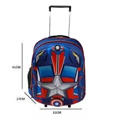 Mochila Carrinho 3D Alto Relevo Capitão América Reforçada é infantil de alta qualidade