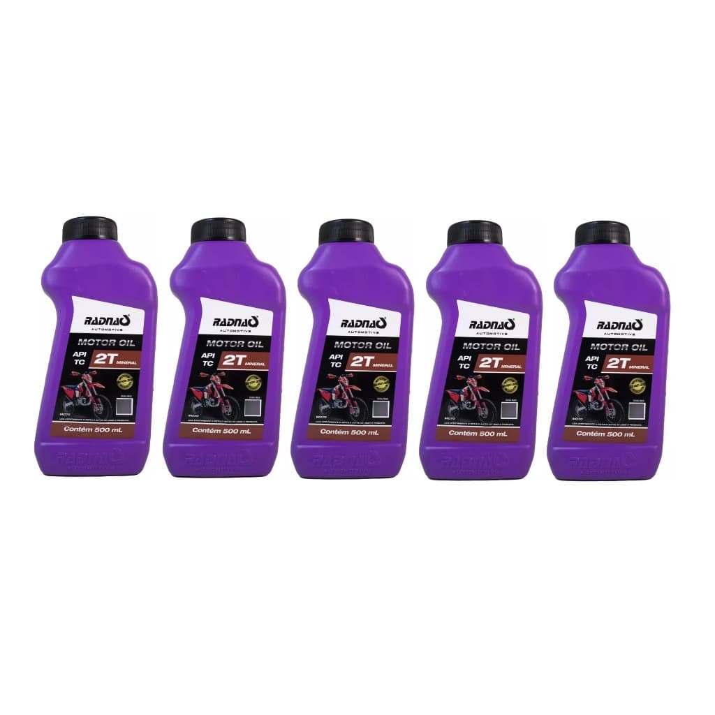 KIT 5 UNIDADES ÓLEO 2 TEMPOS RADNAQ 500ML API TC