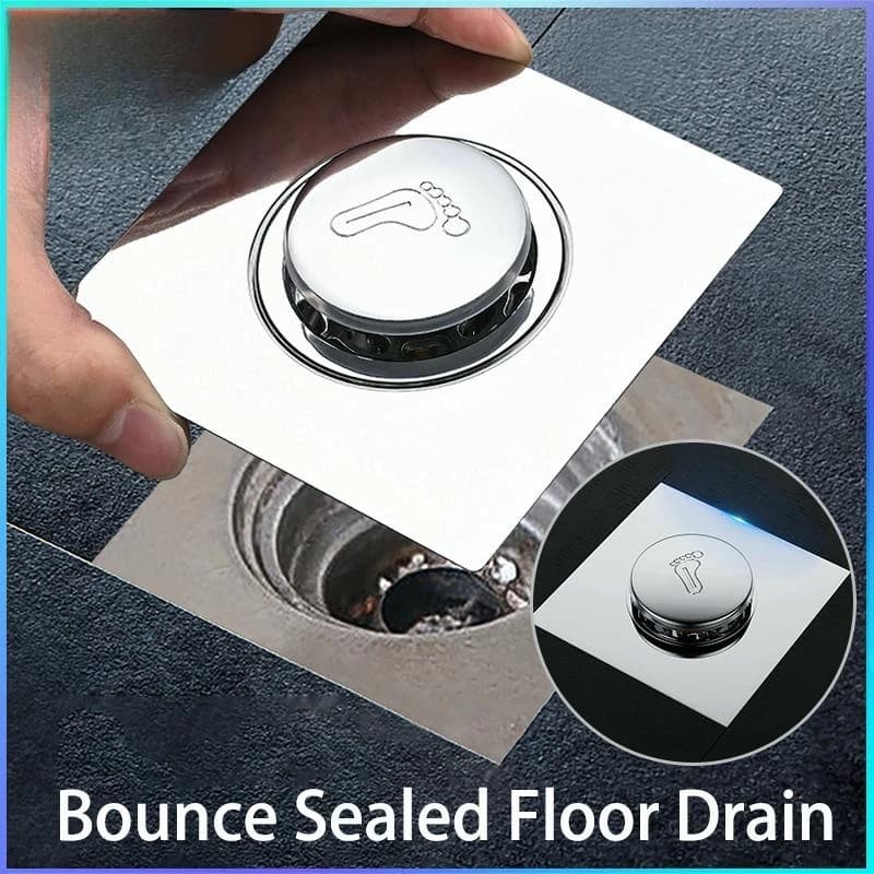 Ralo Inteligente 10x10/15x15 Click Quadrado Veda Cheiro Cromado Dreno de piso de drenagem premium