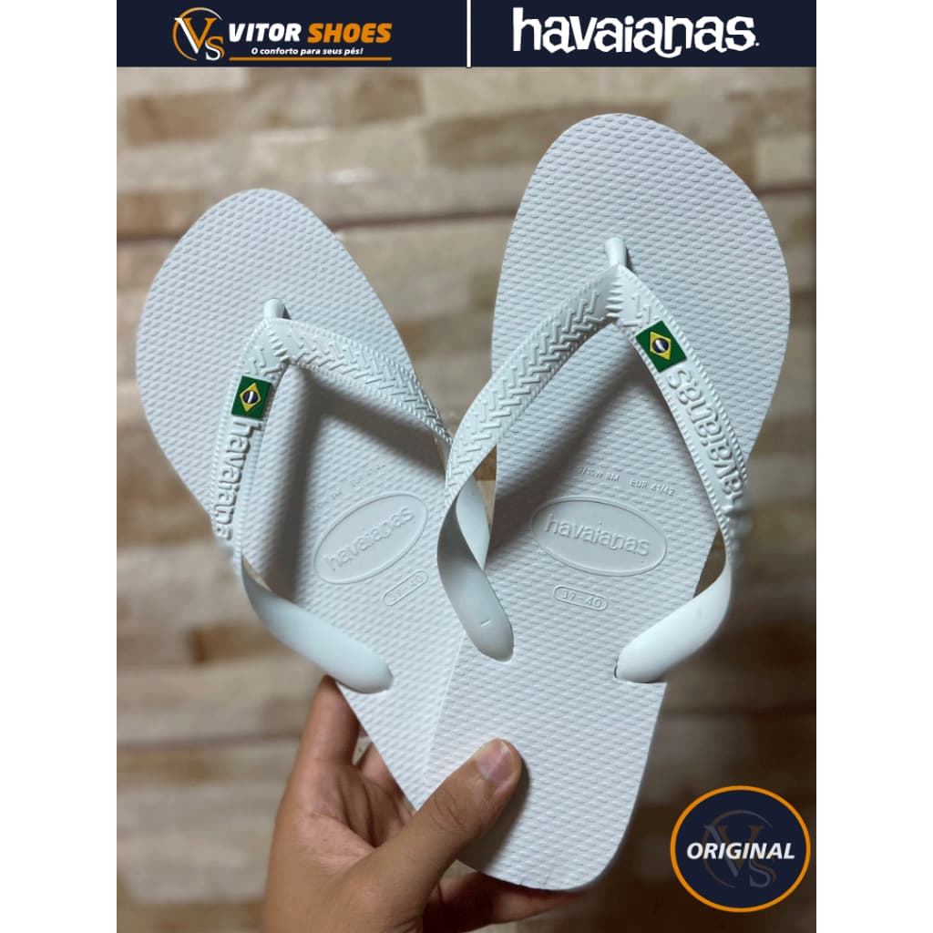 Chinelo Unissex Havaianas Brasil Branco | Original Havaianas