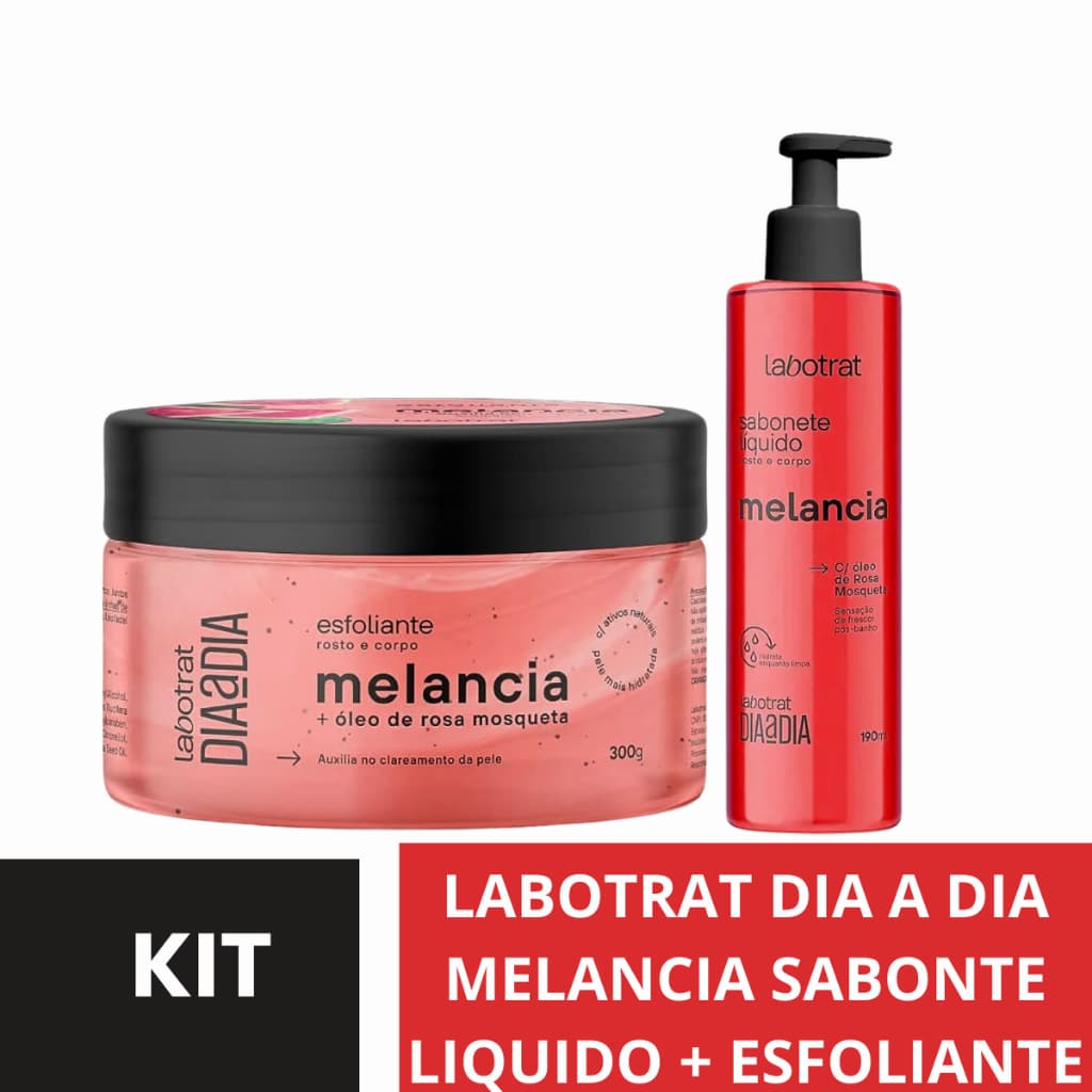 KIT Labotrat Dia a Dia Melancia Rosoto e Corpo Sabonete Liquido 190mL + Esfoliante 300G