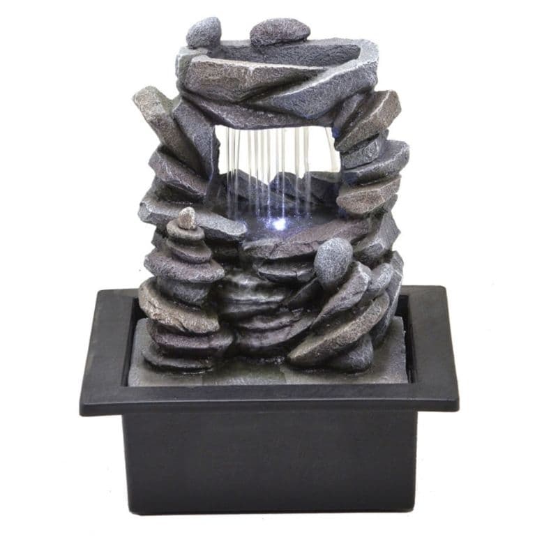 Fonte Água Cascata imita Pedra Decoração jardim