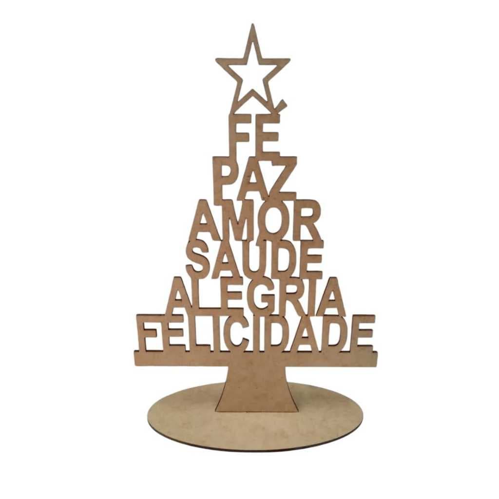 Kit 5 Arvore De Natal Mdf Cru 31 Cm