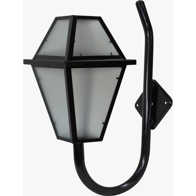 Luminária Imperial P/Parede com Braço Curvo  Preta