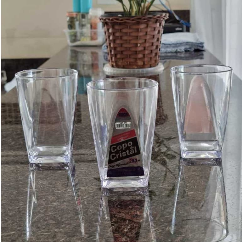 Conjunto de Copo 280ml de Acrílico