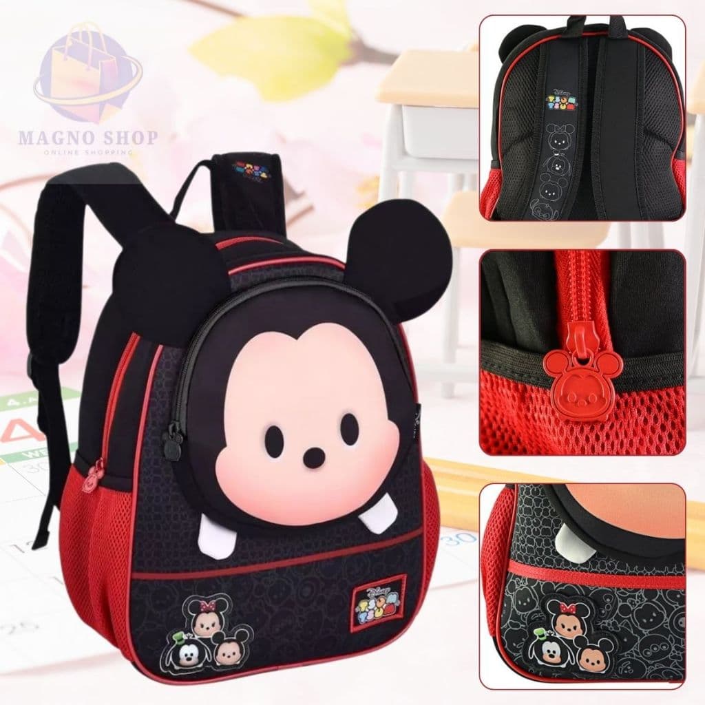 Mochila De Costas Escolar Infantil Mickey 3D Menino e Menina 9 litros Alças Super reforçadas.