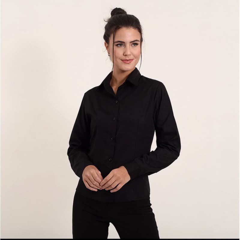 Blusa manga longa social feminina.