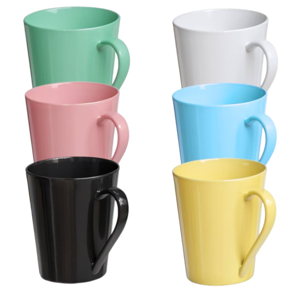 Jogo 6 Canecas Tulipas Coloridas Café Chá Porcelana 250ml