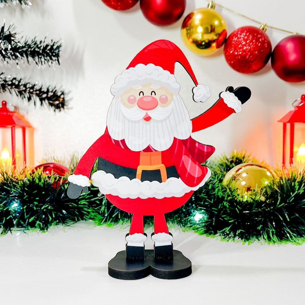 1/2/3PCS Enfeite Papai Noel MDF 15cm Decoração De Natal Mesa Enfeite Fofo