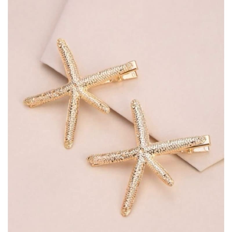 2 presilhas de Cabelo com Estrela-do-Mar - Presilhas de Resina Boho Chic para Mulheres e Meninas, Perfeitas para Praia