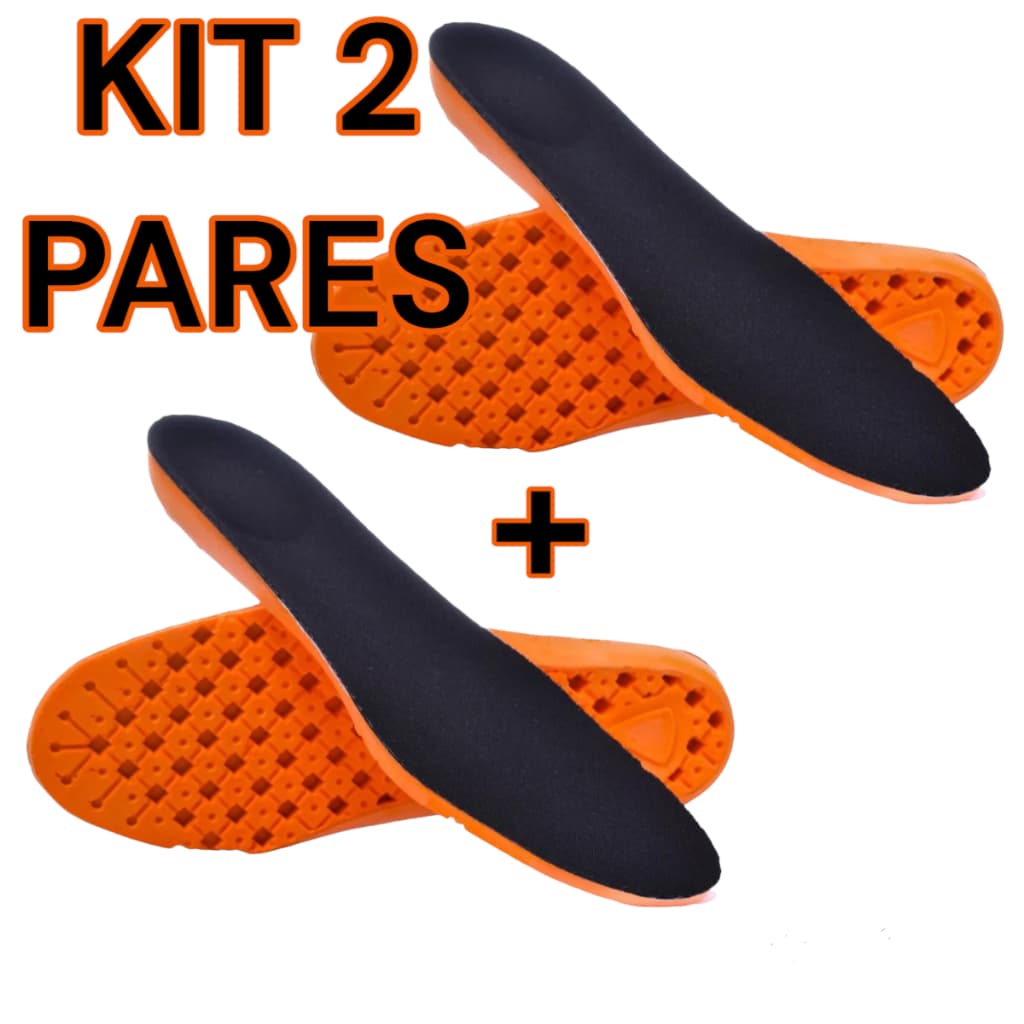 Kit 2 Pares de Palmilha Gel P.U Anatômica Extra Macia e Durável Ortopédica
