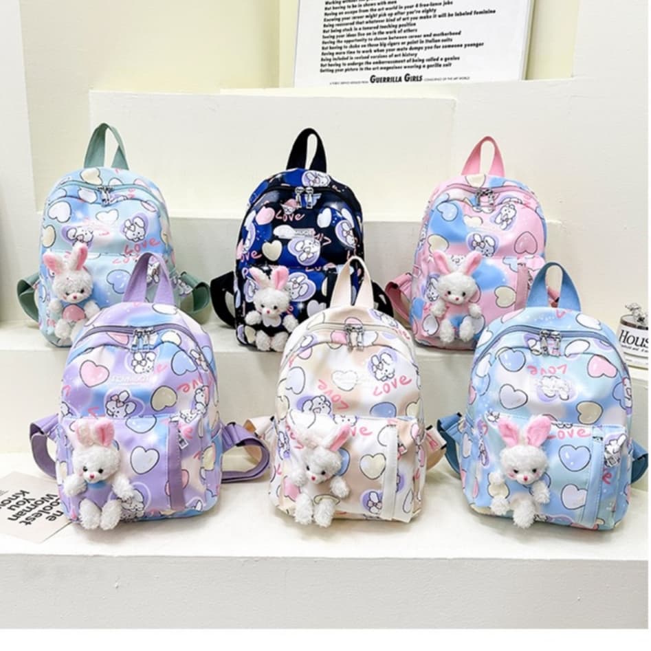 Mochila Costas Infantil Menino Menina Escolar Com coelho