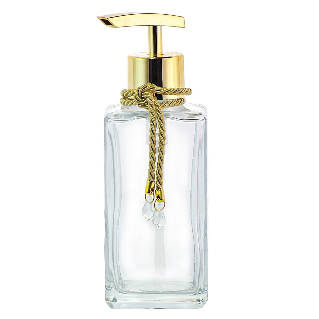 Porta Sabonete Liquido Dourado 250ml Vidro Lavabo Banheiro
