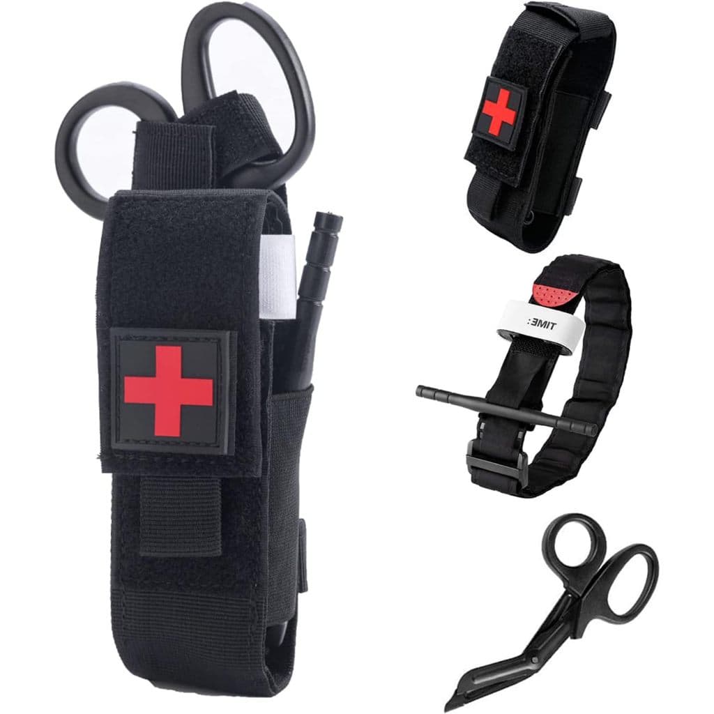 Kit Aph Tático Militar Torniquete + Tesoura+ Porta Torniquet
