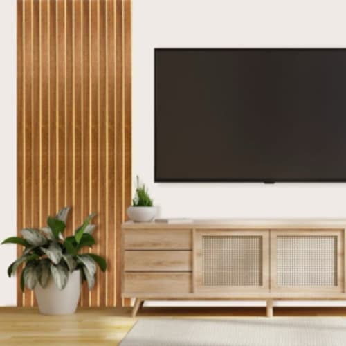 Painel Ripado MDF Adesivo 45×11 cm – 10 Placas – Revestimento Decorativo para Sala e Quarto