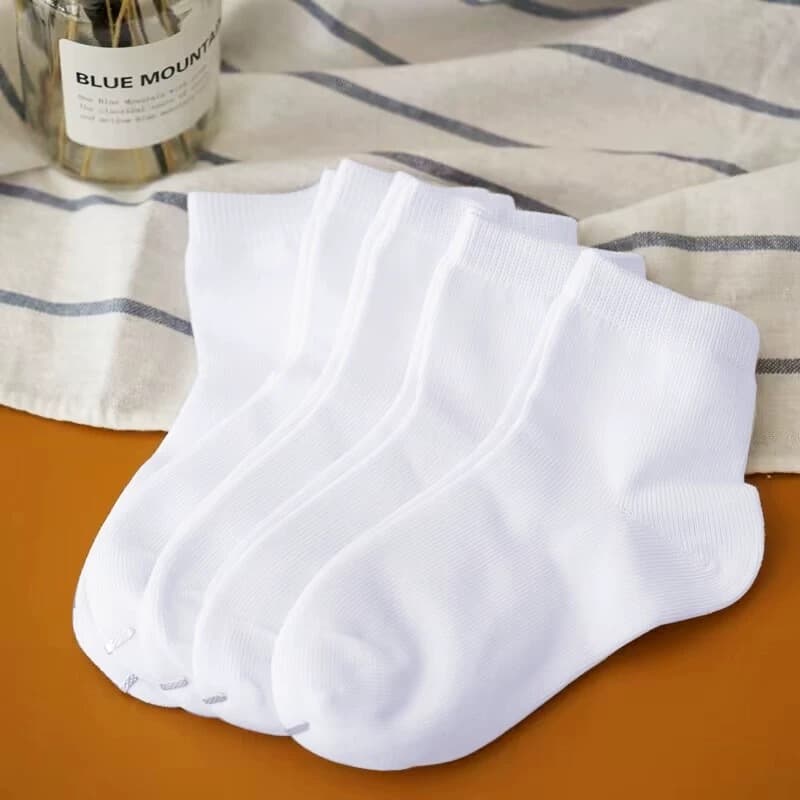Kit 3 -12 Pares Meia Preto e Branco  Infantil Meninos e Meninas Cano meio