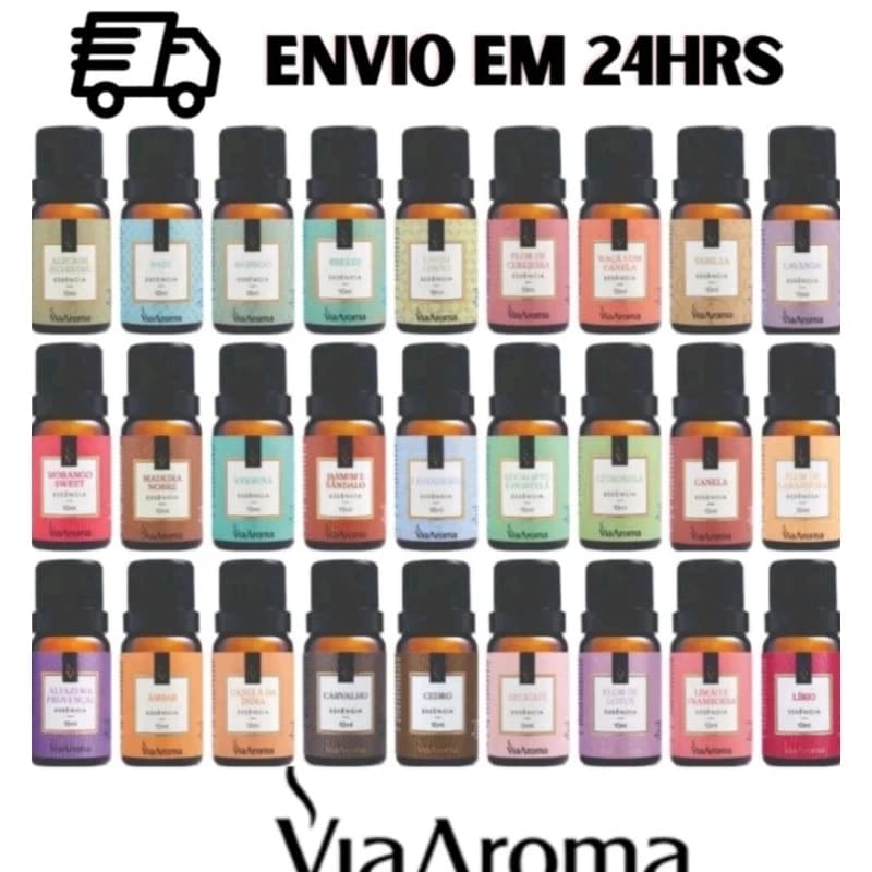 Essência Via Aroma 10ML Para Aromatizador Difusor de Ambiente Elétrico Vários Aromas Clássica