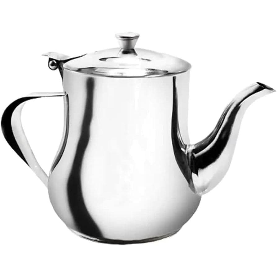 Bule Aço Inox Com Bico Para Cha , Leite, Cafe Com Alça 680Ml