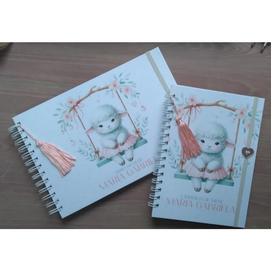 Caderneta de Vacina e Livro do Bebê Ovelha Menina / Ovelhinha Menina