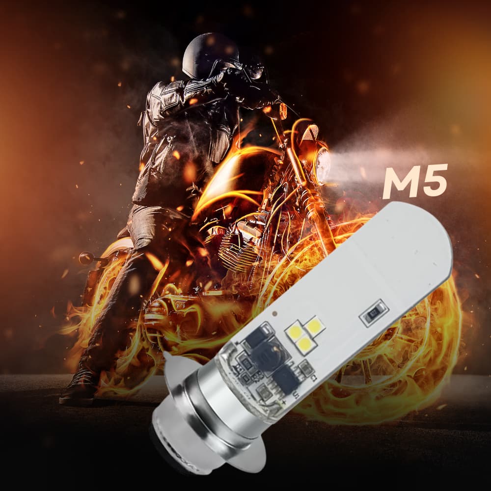 Kit de 1 até 5 Lampada Led M5 Moto Farol Biz 100/125 Pop Bros 09/12 Crypton