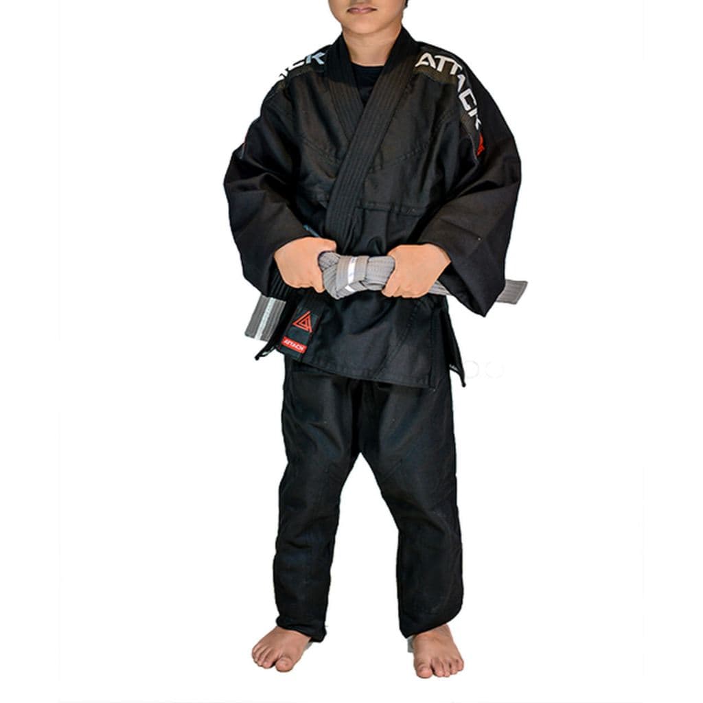 Kimono Infantil Jiu Jitsu e Jiu-Jitsu Preto + Faixa Branca