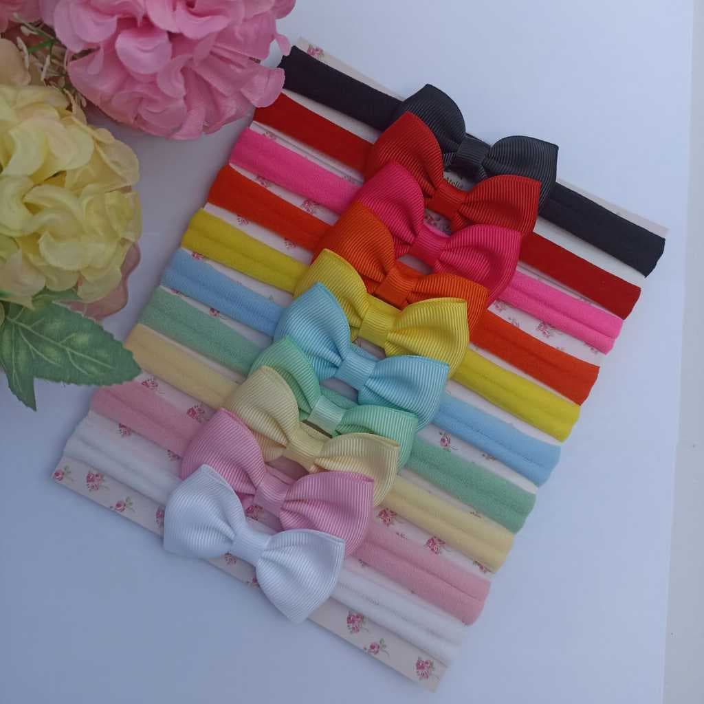 Kit de laços para bebê menina em faixinha, laço gravatinha 6cm.