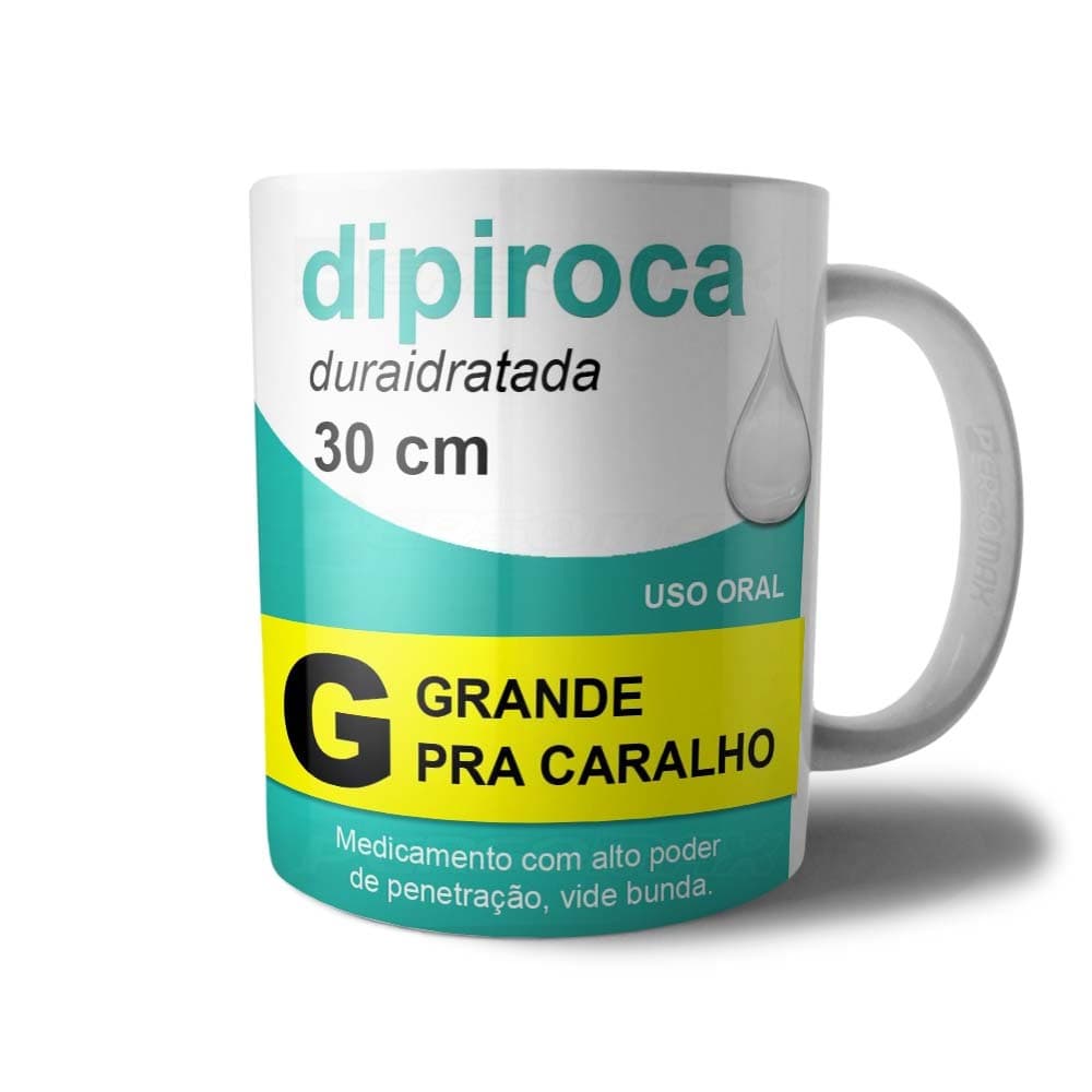 Caneca Dipiroca Rótulo Caixa de Remédio Xícara de Café Criativa e Divertida Presente Amigos Marido