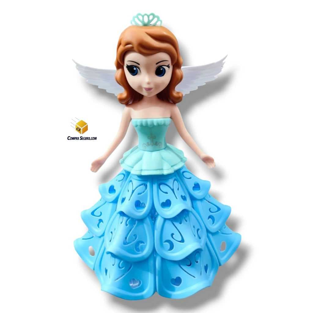 Brinquedo boneca Frozen musical Smile Angel abre as pétalas do vestido